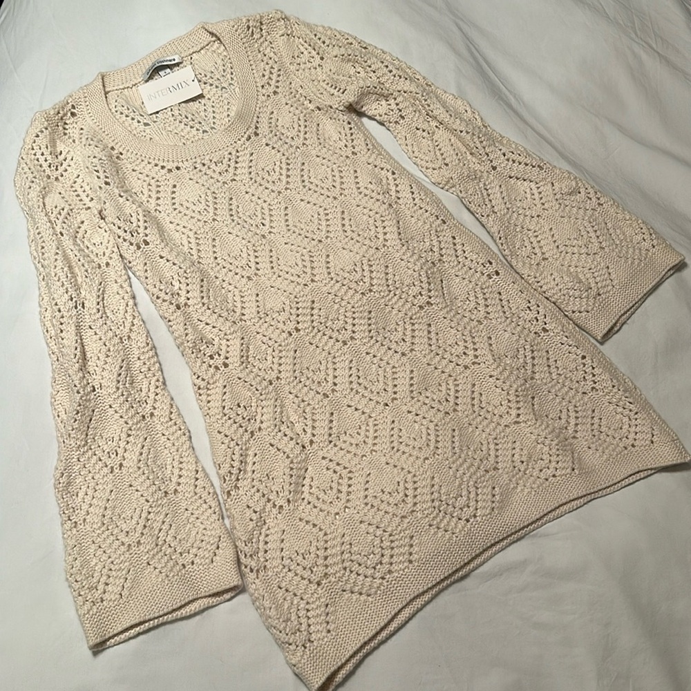 NWT - Autumn Cashmere Long Sleeve Knit Dress -Cream - Small